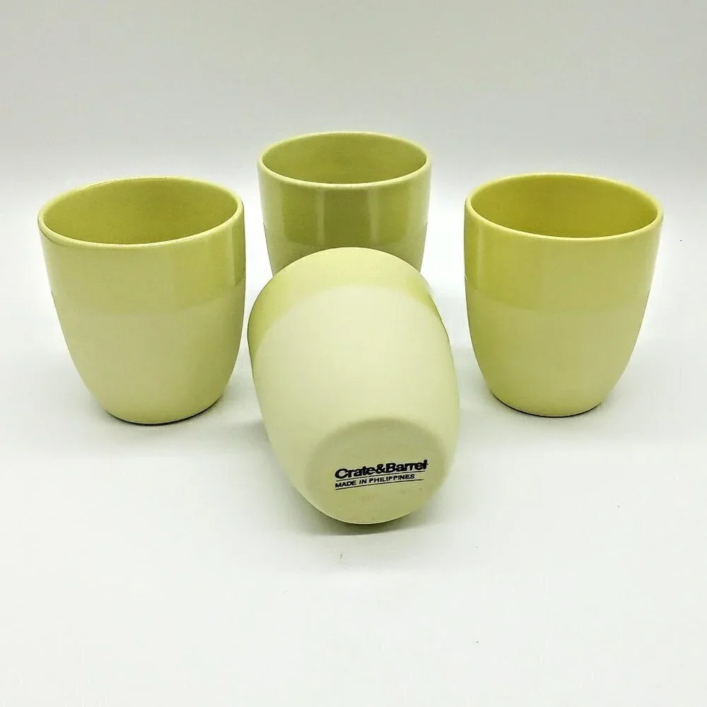 Crate & Barrel Green Ceramic Cups (4)